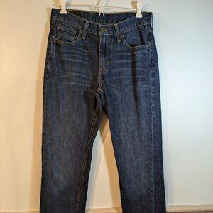 Levi's 514 Jeans Mens 29x32 Straight Leg Dark Wash Blue Stretch Denim Low Rise